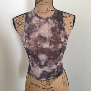 Motel Brown Sheer Mesh Tank Top